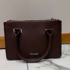 NWOT Steve Madden Dark Brown Leather shoulder bag with crossbody strap